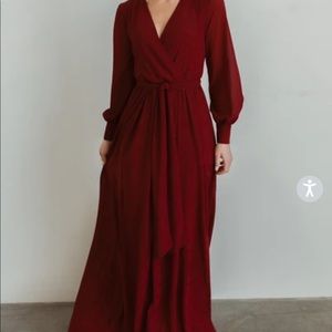 Baltic born Lydia burgundy maxi dress